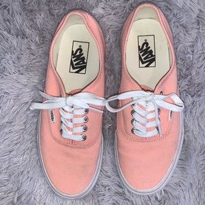 Coral colored vans shoes